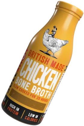 a bottle of bullshot chicken bone broth