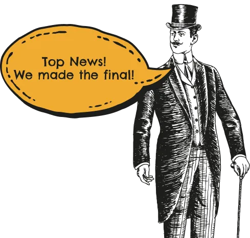 gentleman saying top news! we made the final!