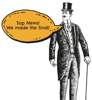 gentleman saying top news! we made the final!