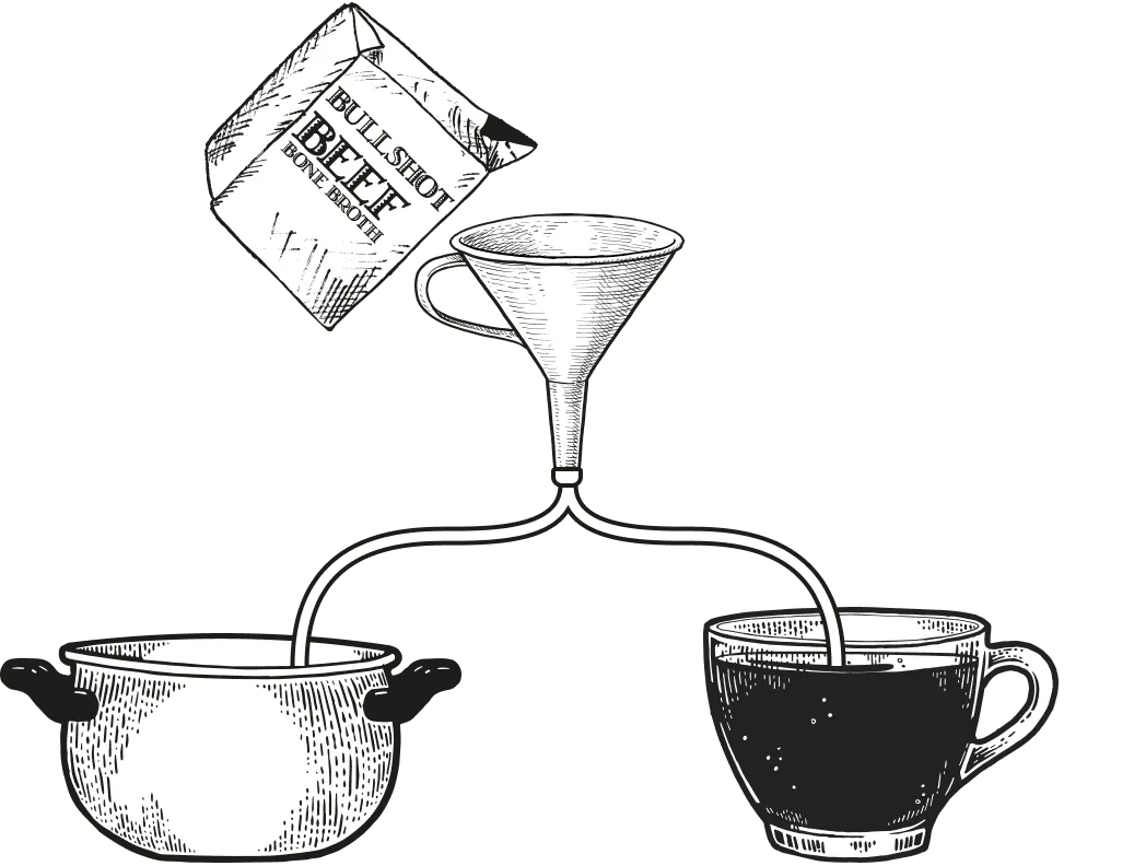 carton pouring bullshot beef broth